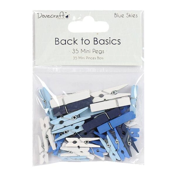 dovecraft back to basics blue skies mini pegs dcwd