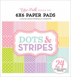 echo park spring dots stripes 6x6 inch paper pad d