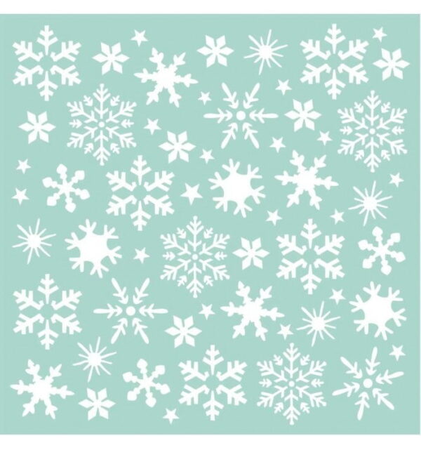 stamperia thick stencil 18x18cm snowflakes kstdq30