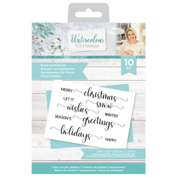 Crafter's Companion - Watercolour Christmas Clear Stamps - "Brush Sentiments"