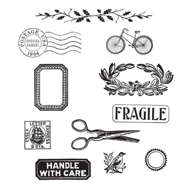 STP 093 spellbinders handle with care clear stamp set 2