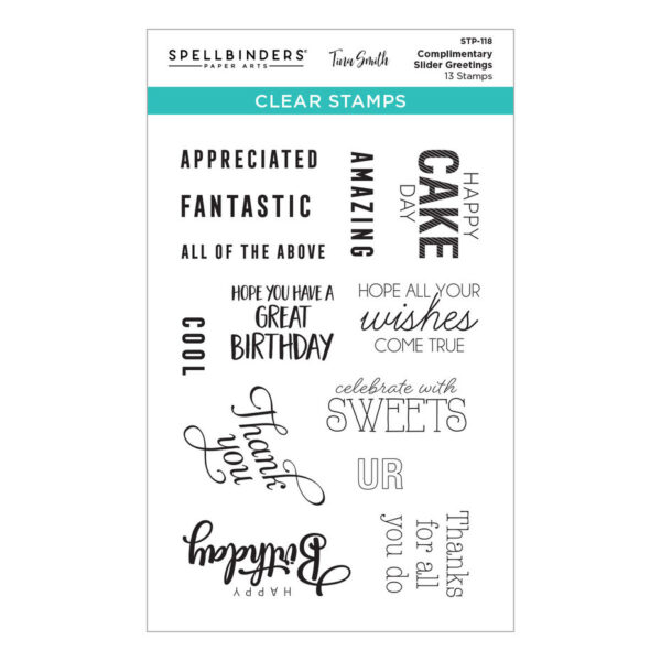 Spellbinders - "Complimentary Slider Greetings" - Clear Stamps