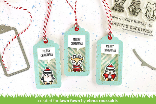 LF2690 lawn fawn say what holiday critters clear stamps 3