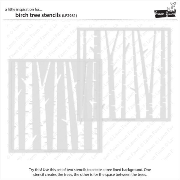LF2981 lawn fawn birch tree stencils 2