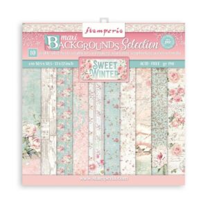 Stamperia - Sweet Winter Maxi Background - 12x12 Inch - Paper Pack