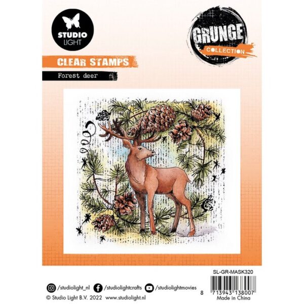 SL GR STAMP320 studio light grunge collection forest deer clear stamp 2