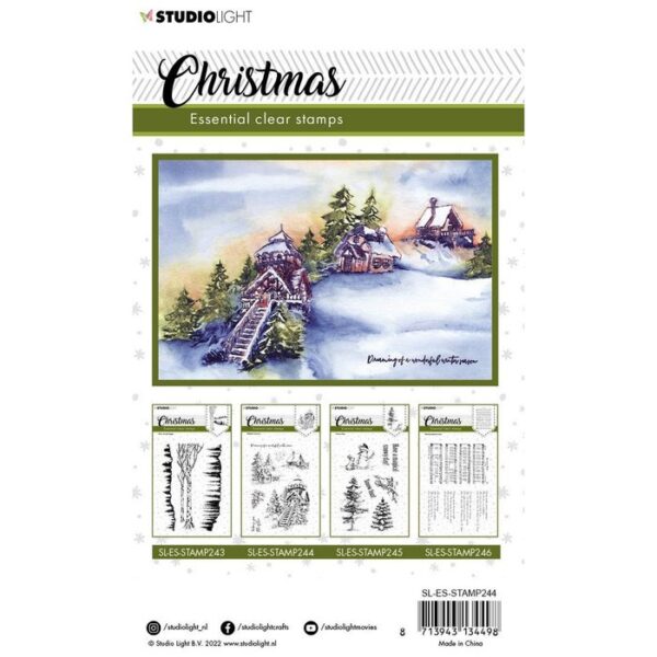 SL ES STAMP244 studio light clear stamp essentials nr 244 christmas winter house 2