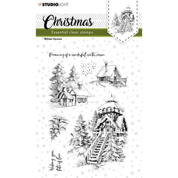 SL ES STAMP244 studio light clear stamp essentials nr 244 christmas winter house