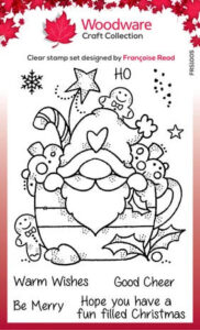 FRS1005 woodware gnome christmas cup clear stamps