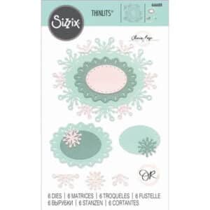 666688 sizzix thinlits die by olivia rose snowflake labels 6pcs