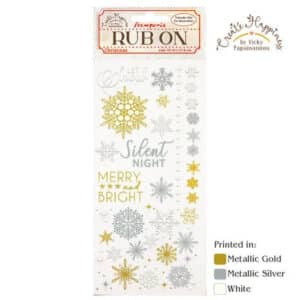 DFLRB44 stamperia create happiness christmas rub on 4x85 inch snowflakes