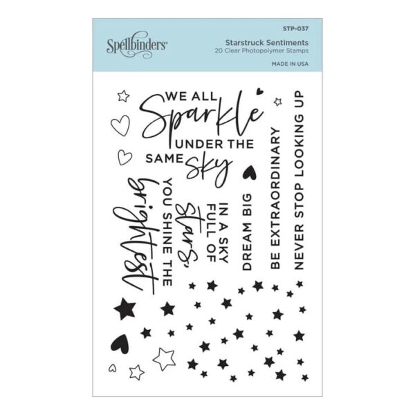 STP 037 Celestial Zodiacs Spellbinders Starstruck Sentiments clear stamps