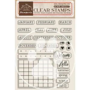 WTK178 stamperia create happiness christmas clear stamps calendar monthly