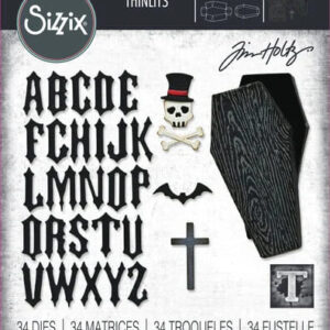 666680 sizzix thinlits die by tim holtz vault coffin box 34pcs