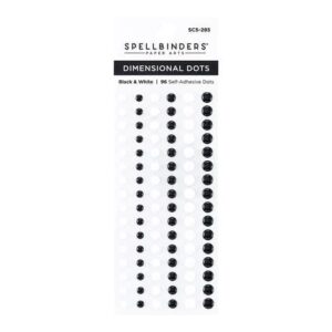 SCS 285 spellbinders dimensional black white enamel dots 96pcs