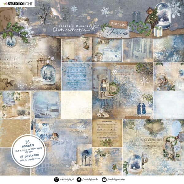 JMA VC PP114 studio light vintage christmas 8x8 background paper