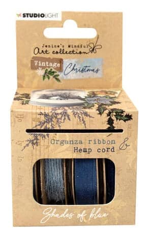 Studio Light - Vintage Christmas Organza Ribbon & Hemp Cord - Blue - Bild 2