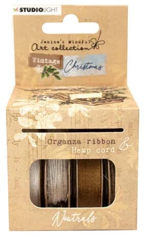 Studio Light - Vintage Christmas Organza Ribbon & Hemp Cord - Brown - Bild 2