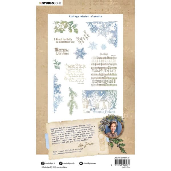 JMA VC STAMP546 studio light vintage christmas clear stamp vintage winter elements 2