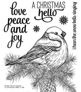 C 156 picket fence studios a christmas hello clear stamps