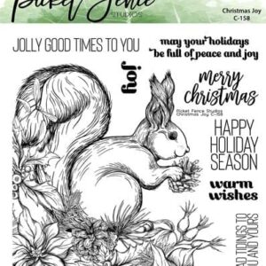 C 158 picket fence studios christmas joy 6x6 inch clear stamps