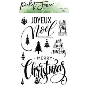 C 166 picket fence studios another joyeux noel 4x6 inch clear stamps