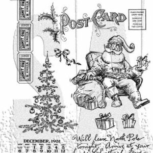 CMS500 stampers anonymous santa visit tim holtz cling stamps