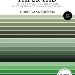 SL ES UPP206 studio light christmas greens a5 essentials unicolor paper pad