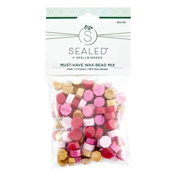 WS 116 spellbinders must have wax bead mix pink 100pcs