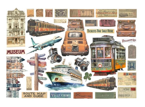 Stamperia Art of Travelling Ephemera (35pcs) - Bild 2