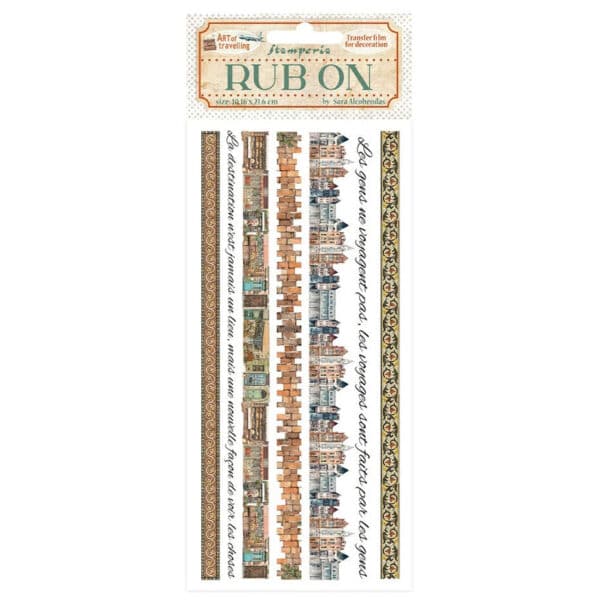 Stamperia Art of Travelling Rub-On 4x8,5 Inch Stripes