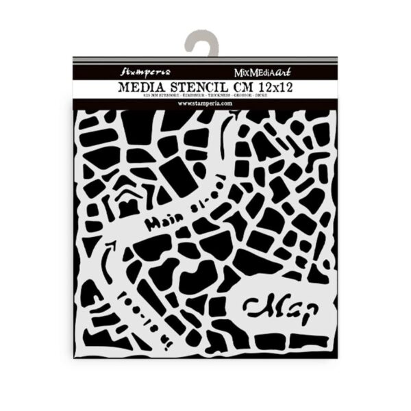 Stamperia Art of Travelling Thick Stencil 12x12cm Street Map