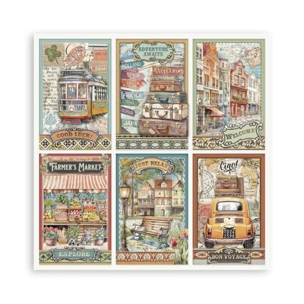 Stamperia Art of Travelling 8x8 Inch Paper Pack Maxi (Single Face) - Bild 8