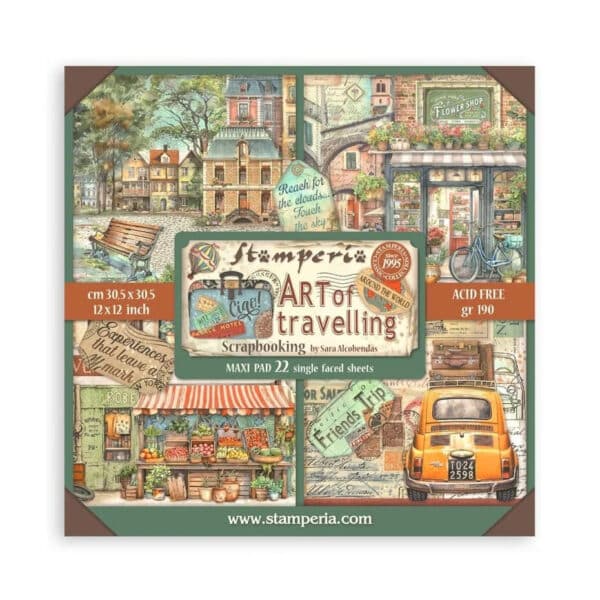Stamperia Art of Travelling 12x12 Inch Paper Pack Maxi (Single Face)