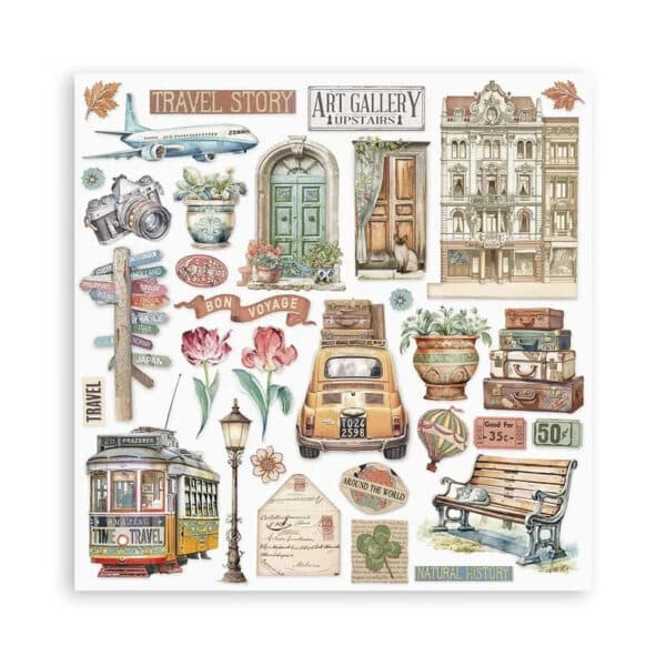 Stamperia Art of Travelling 12x12 Inch Paper Pack Maxi (Single Face) - Bild 6