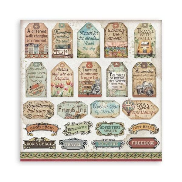 Stamperia Art of Travelling 12x12 Inch Paper Pack Maxi (Single Face) - Bild 5