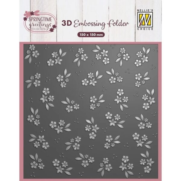 Nellies Choice 3D Embossing Folder Spring Flowers