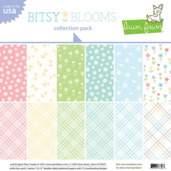 Lawn Fawn Bitsy Blooms Collection Pack 12x12'