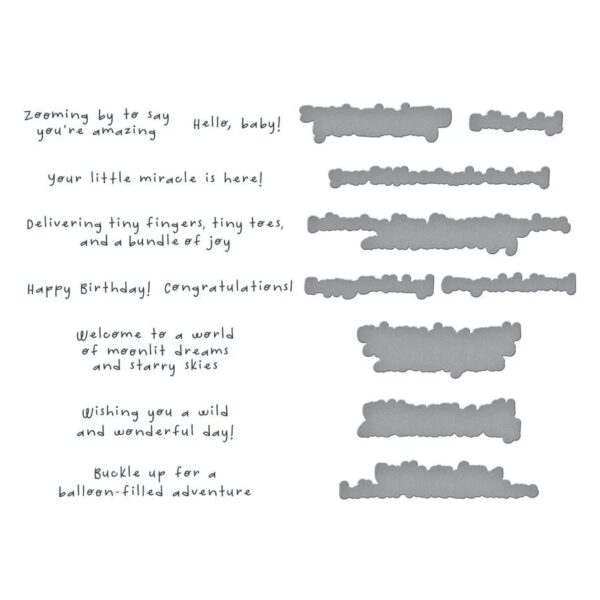 Spellbinders Little Smiles Sentiments BetterPress Plate & Die Set - Bild 2