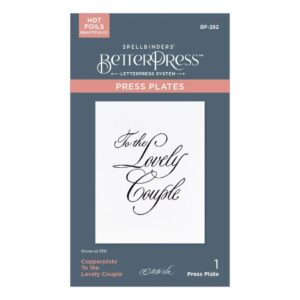 Spellbinders Copperplate To the Lovely Couple Press Plate