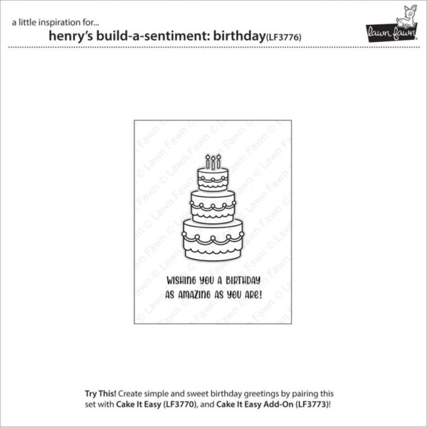 Lawn Fawn Clear Stamps Henry's Build-A-Sentiment Birthday - Bild 2