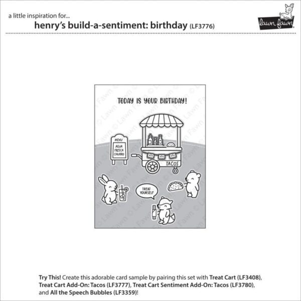 Lawn Fawn Clear Stamps Henry's Build-A-Sentiment Birthday - Bild 3