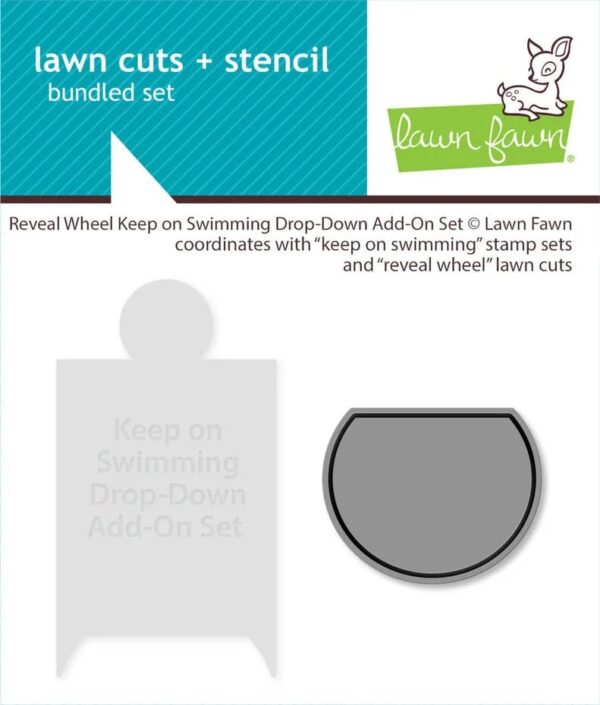Lawn Cuts Reveal Wheel Keep on Swimming Drop-Down Add-On Set Lawn Cuts + Stencil