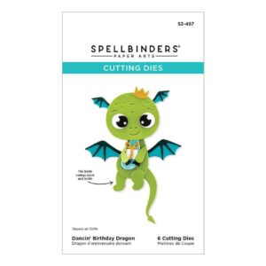 Spellbinders Dancin' Birthday Dragon Etched Dies