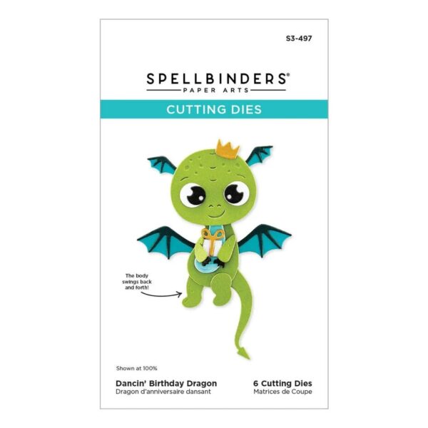 Spellbinders Dancin' Birthday Dragon Etched Dies