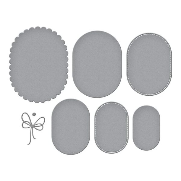 Spellbinders Wildflowers Etched Dies Scallop and Stitched Edge Ovals - Bild 2