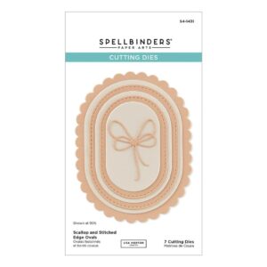 Spellbinders Wildflowers Etched Dies Scallop and Stitched Edge Ovals