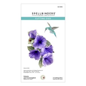 Spellbinders Summer Solstice Garden Etched Dies Petunia and Hummingbird
