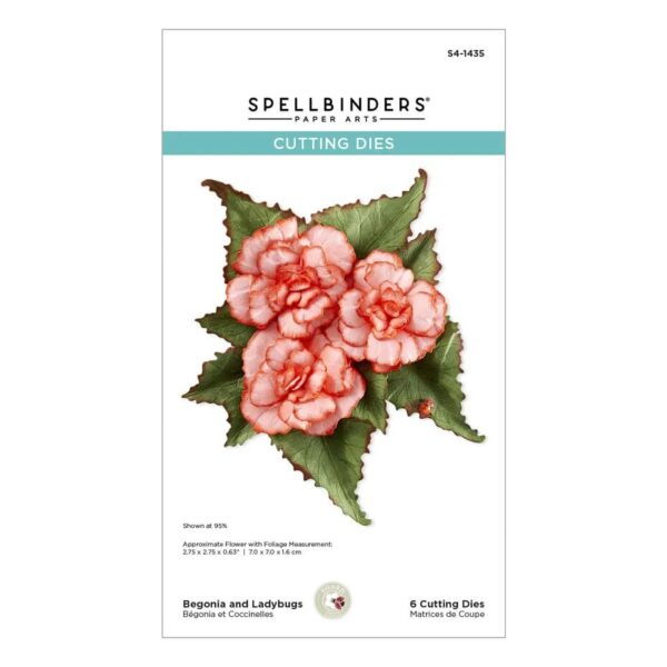 Spellbinders Summer Solstice Garden Etched Dies Begonia and Ladybugs