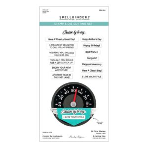 Spellbinders Classic Road Legends Clear Stamp & Die Set Cruisin' By Sentiments